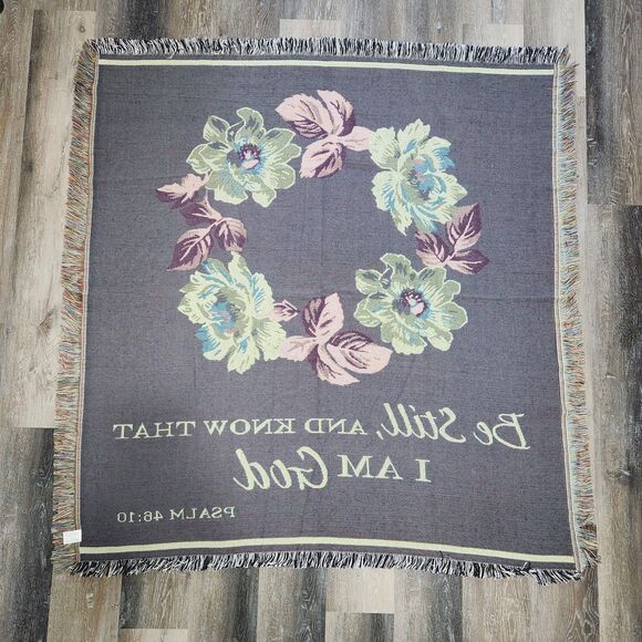 Be Still and Know Psalm 46:10 Woven Tapestry Decorative Throw Blanket Quilt - Picture 3 of 6
